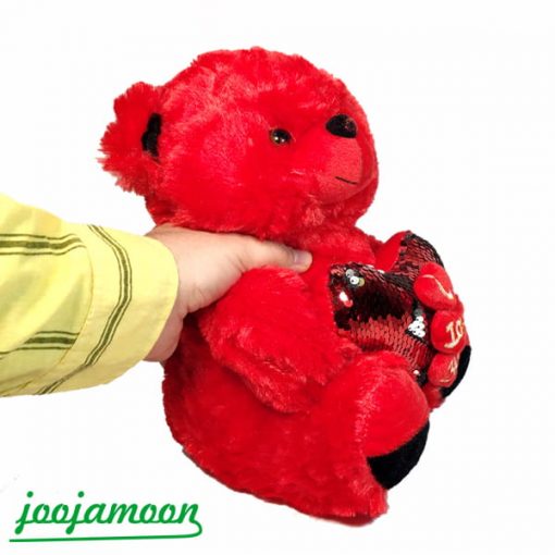 عروسک خرس قلب پولکی