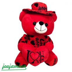 عروسک خرس کلاه دار LOVE