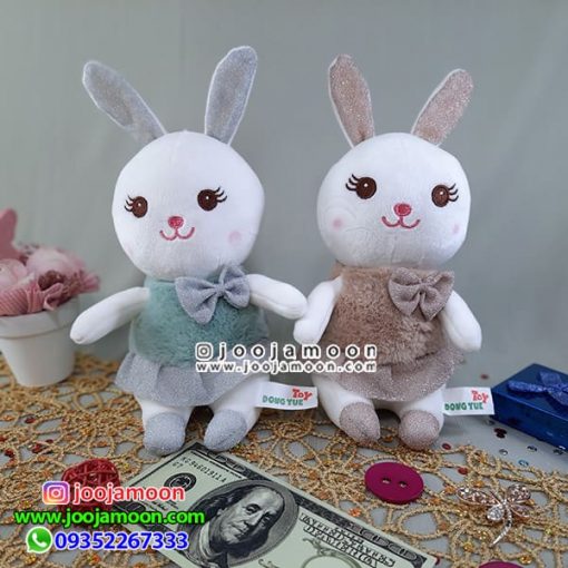 عروسک خرگوش لباس پاپیونی