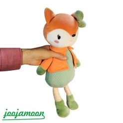 عروسک روباه لباس مخملی پاپیون دار