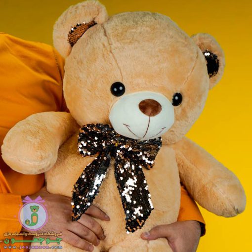 عروسک خرس پاپیون پولکی